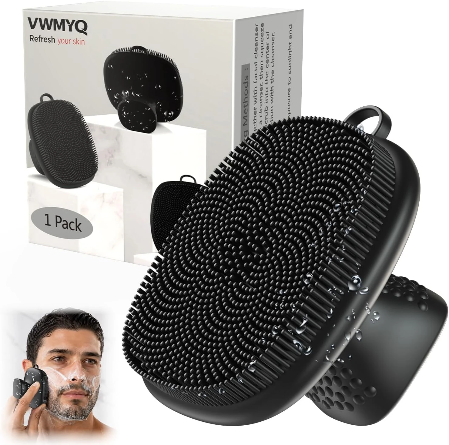 VWMYQ Silicone Facial Cleansing Brush Black